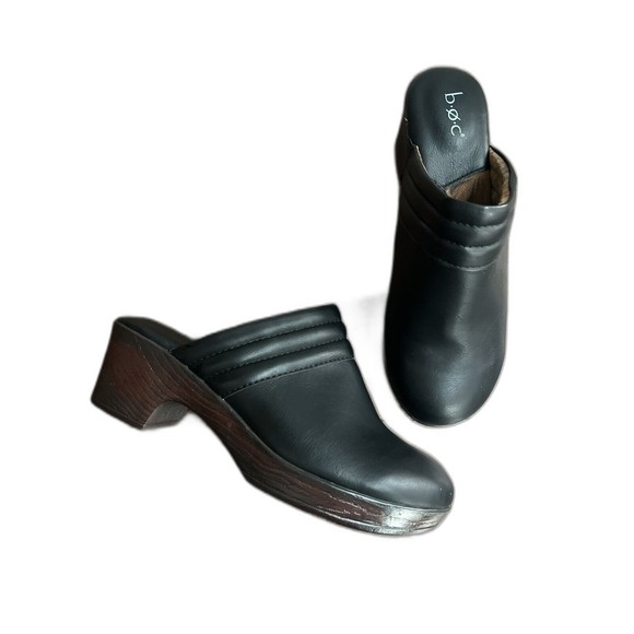 Shoes - BOC Born Concept Womens Shoes Sz 8M Clogs Black Faux Leather Shoes